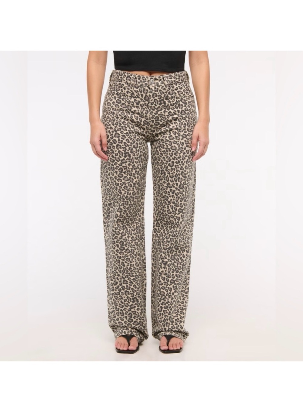 Abercrombie & Fitch Leopard Cheetah Print Wide-Leg Pants
